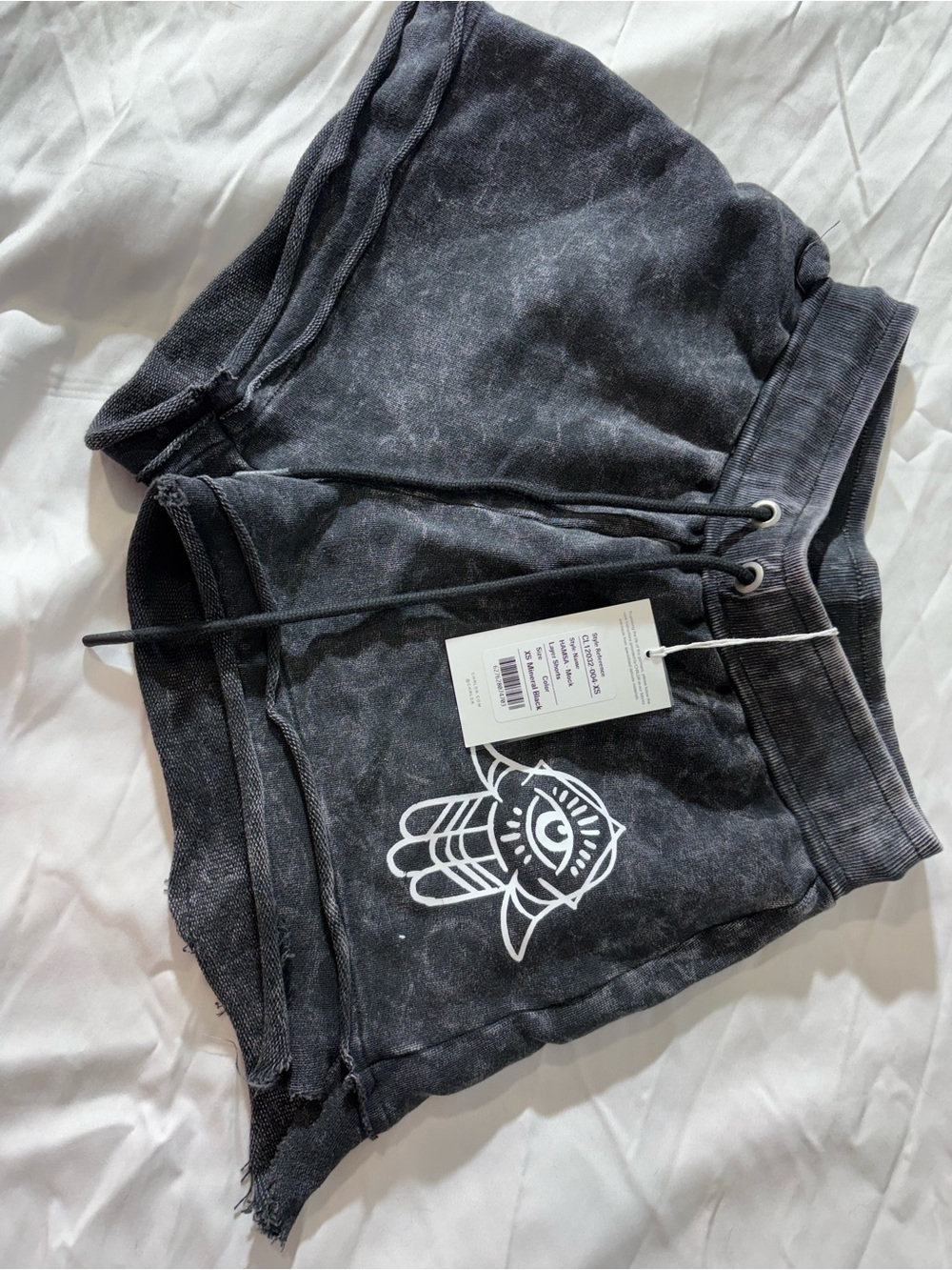 CHRLDR Black Washed Hamsa Graphic womens Shorts